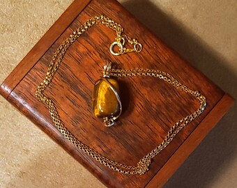 Item #7-32 - Gold Filled Necklace - Tiger's Eye
