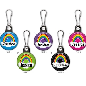 Rainbow with Cloud Personalized Zipper Pull Charm - No. 735
