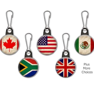 Flags of  the World Zipper Pull Charms - No. 450