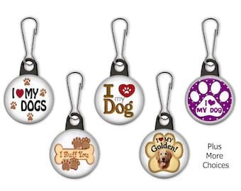 I Love My Dog Zipper Pull Charm: Dog Lover Gift--No. 205