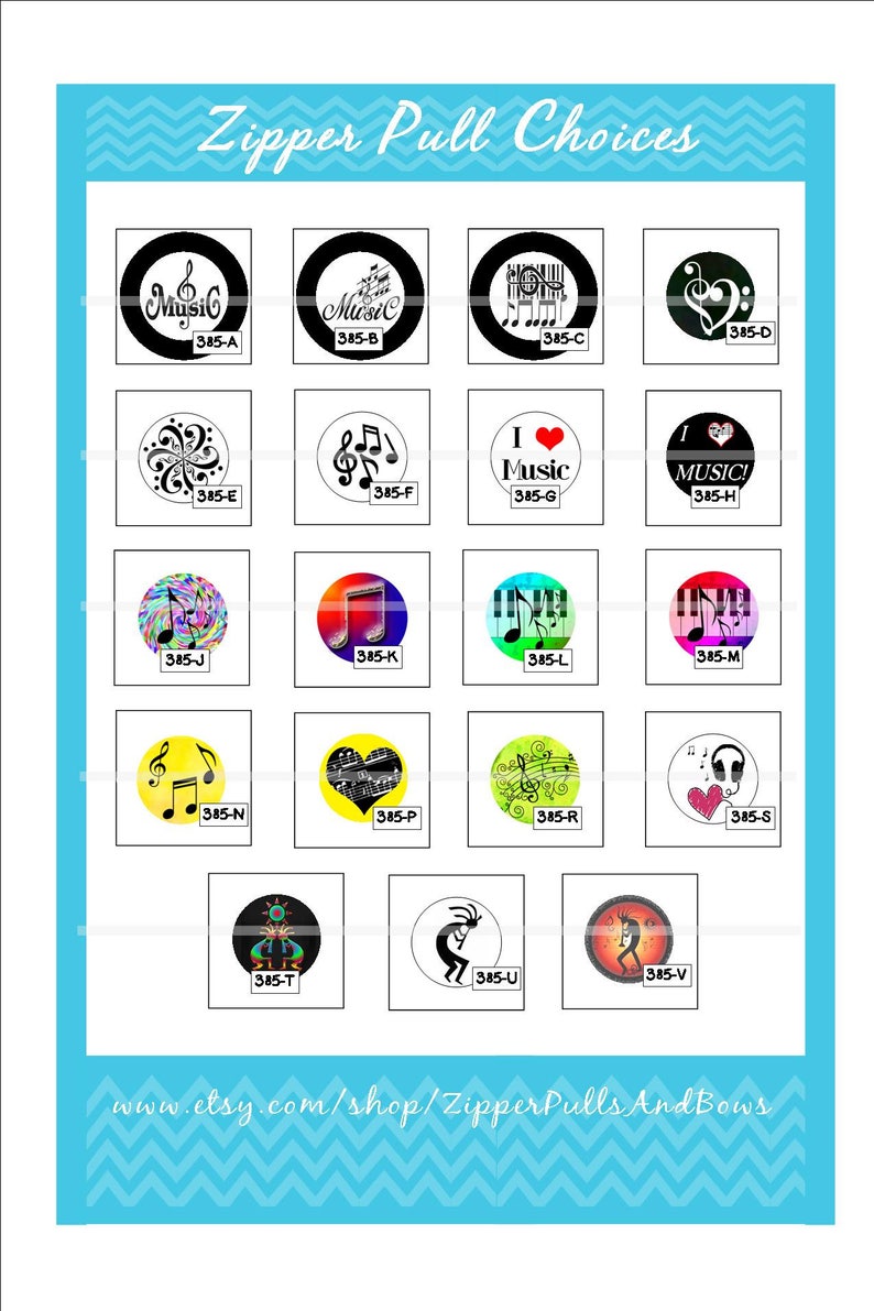 I Love Music Musical Notes Cleft Sign Kopapella Zipper Pull Etsy