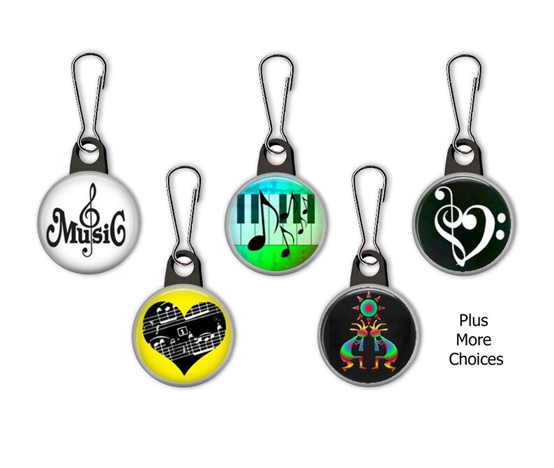 I Love Music Musical Notes Cleft Sign Kopapella Zipper Pull Etsy