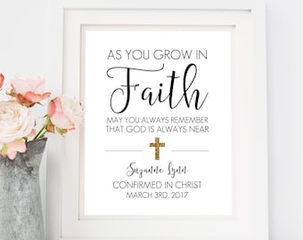 Confirmation Gift Printable // Custom Name Wall Art // Baptism // First Communion // Gift from Confirmation Sponsor