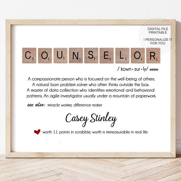 Counselor printable - Counselor gift - Counselor print - Counselor definition - present