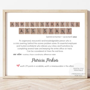 Administrative Assistant printable - Administrative Assistant gift - Assistant print - Adminsitrative Professional day - present