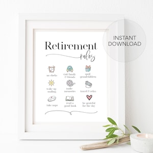 Règles de retraite, cadeau de retraite, règles de retraite, signe de fête de retraite, signalisation de retraite, signe de décor de célébration de retraite