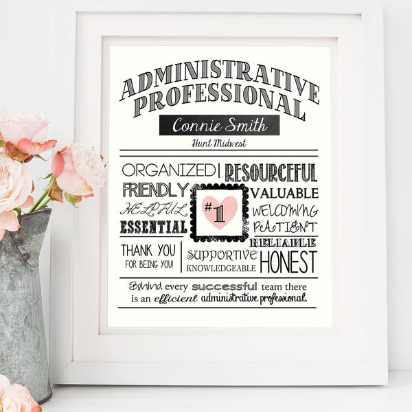 Administrative Professional's day/ Administrative gift/ Admin's day present/  Assistant gift/ Administrative Assistant printable/ Assistant