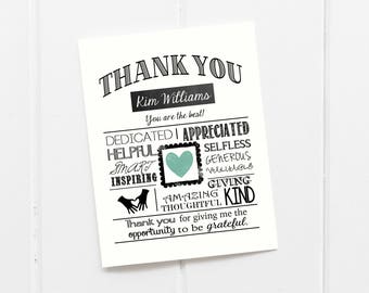 Personalized Thank you Printable Card, DIY Thank You card, Thank you card, Gratitude card, Customized Thank you. Thank you quote