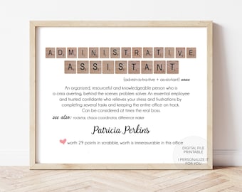 Administrative Assistant printable - Administrative Assistant gift - Assistant print - Adminsitrative Professional day - present