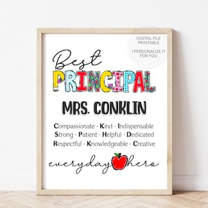Principal printable - Principal gift - Principal print - Personalized pricipal - present - end of year gift - school gift - best pricipal