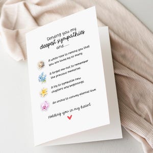 Une petite carte de sympathie, une pensée pour vous, une carte de deuil