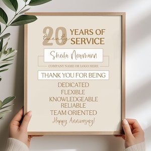 Impressão de aniversário de trabalho, imprimível, presente de aniversário de trabalho, apreciação de funcionários, reconhecimento de funcionários, celebração de aniversário de trabalho