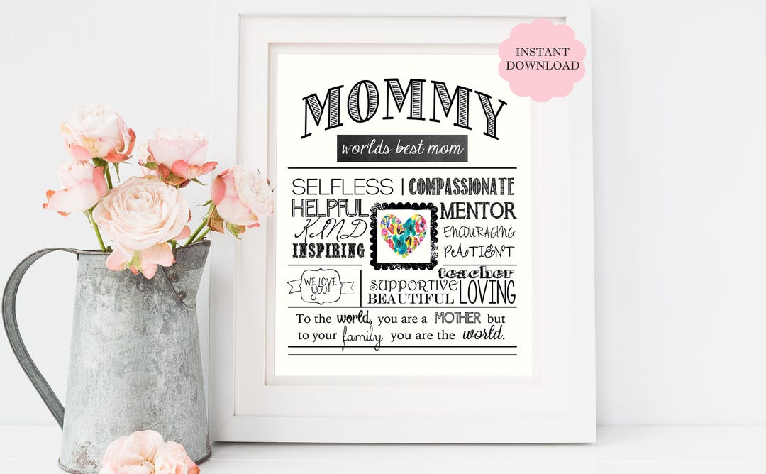 Mom Print// Mommy Printable// Mom Gift From Kids// Mom Quote// - Etsy