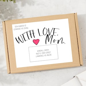 COM AMOR, MOM Care Package Label Download instantâneo
