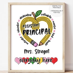 Assistant Principal gift, Assistant Principal printable, gift for Assistant Principal, end of year present, Principal thank you, appreciate