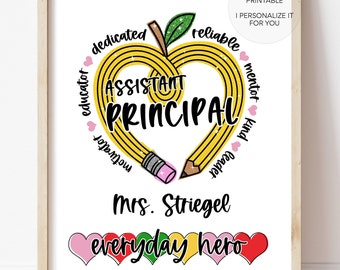 Assistant Principal gift, Assistant Principal printable, gift for Assistant Principal, end of year present, Principal thank you, appreciate