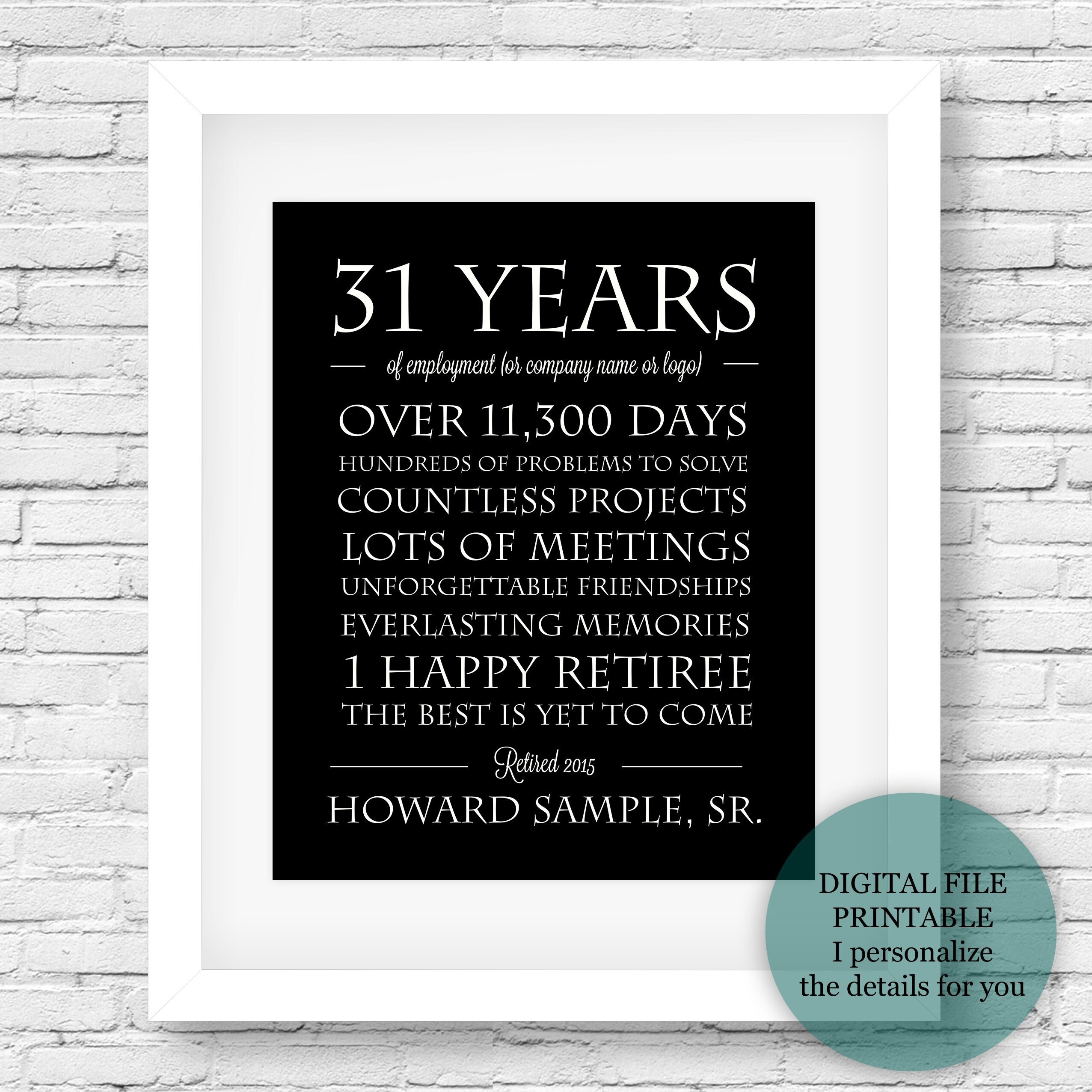 Retirement Gift Retirement Print Retirement Poster Etsy