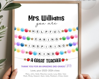 In my teacher era print, teacher gift, great teacher era, teacher printables, teacher end of year gift, gift from class
