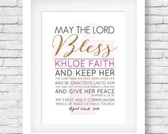 First Communion print, Gift Printable, First Communion signage, Holy Communion party sign, Scripture Quote, Christening Gift