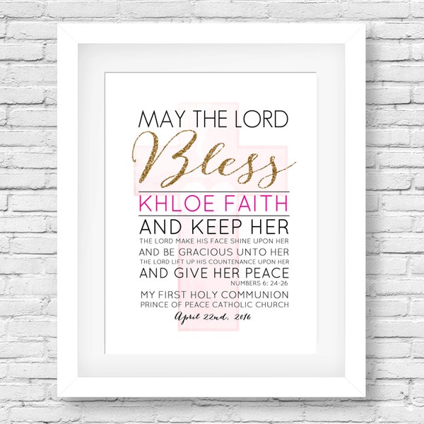 First Communion print, Gift Printable, First Communion signage, Holy Communion party sign, Scripture Quote, Christening Gift