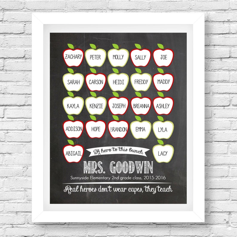 Personalized Class Names Teacher Appreciation Class Gift Etsy