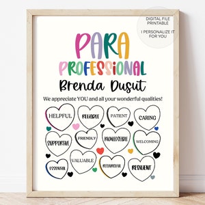 Stampa paraprofessionale, Apprezzamento paraprofessionale, Regalo di ringraziamento paraprofessionale, Para stampabile, Para presente, Settimana paraprofessionale