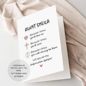 Cadeau pour parrainage, Confirmation de cadeau pour parrainage, Confirmation de cadeau, Imprimable par parrainage, Serez-vous mon parrainage, Confirmation de carte de parrainage