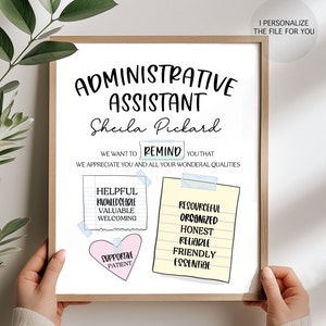 Administrative Assistant print, Admin Assistant, Secretary, Administrative Asst. printable, Administrative card, Professional, gift