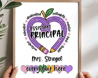 Assistant Principal gift, Assistant Principal printable, gift for Assistant Principal, end of year present, Principal thank you, appreciate