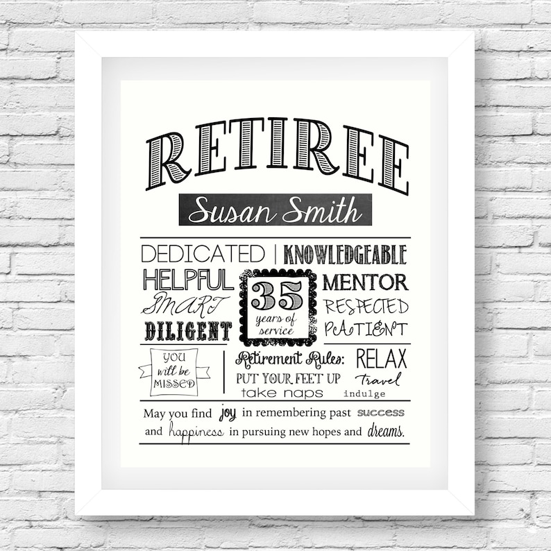 Retirement Gift Retirement Printable Retirement Poster - Etsy
