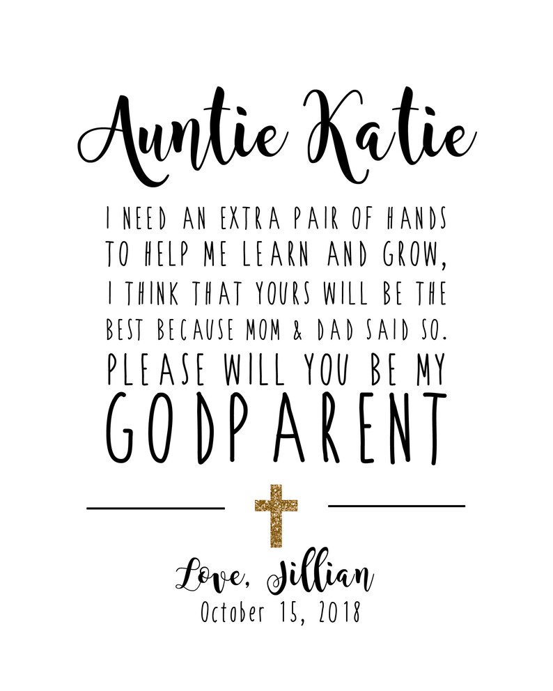 Will You Be My Godparent Printable Godparent Present Etsy