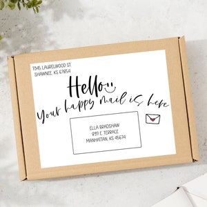 HAPPY MAIL Care Package Label Instant Download