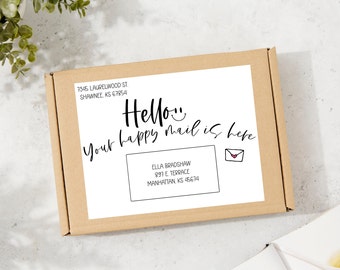HAPPY MAIL Care Package Label Instant Download