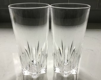 Vasos Cut Crystal Cooler, Highball o Executive Highball - juego de 2 - Totalmente emplomado - Barware de cristal con plomo - Copas de cóctel de cristal cortado