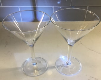 Verres à cocktail vintage Martini - ensemble de 2 - Verres antique Martini - Verres à cocktail anciens - Verres à cocktail vintage, Crystal Martini