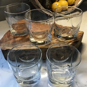 Vintage Heavy Crystal Double Old Fashioned Glasses - Set of 5 - Vintage Rocks Glasses - Vintage Crystal Tumbler - Antique Cocktail Glasses