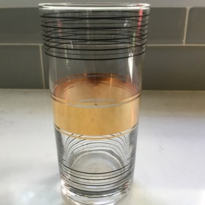 Vintage Culver Hiball Glass - Single Glass - Vintage Culver Glassware - Vintage culver Cooler Glass - Culver zombie Glass - 22K Gold