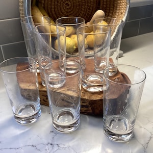 Vintage Mid Century Modern Star Cut Cocktail Glasses - Set of 8  - Vintage Water Glasses - Vintage Tumblers - Atomic Barware