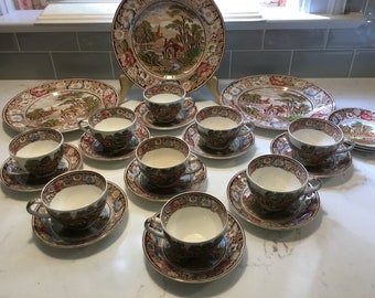 Vintage Midwinter Ltd Set of 4 Dinner Plates, Rural England