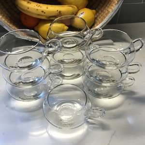Vintage Blown Glass Punch Cups - set of 10 - Mid Century Modern Punch Cups - MCM Punch Mugs - Blown Glass Mugs