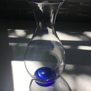 Vintage Tiffany Crystal Flower Vase - 57th Street - Cobalt