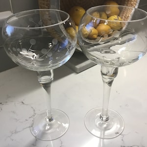Vintage Kristall Weingläser oder Wein Hocks - 2er Set - Vintage Weingläser - Antike Weingläser - Wasserbecher - Ballongläser