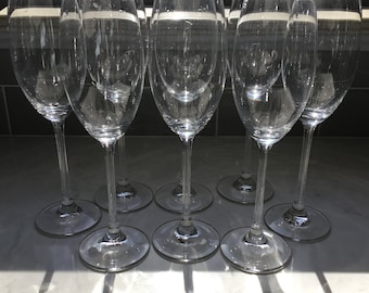 Vintage Fine Crystal Champagne Flutes - set of 8 - Nachtmann Vivendi - Vintage Flutes - Antique Flutes - Toasting Flutes - Champagne Glasses