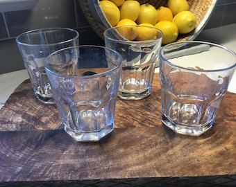 Vintage Rocks Glasses, Double Old Fashioned or Whiskey Glasses - Set of 4 - 70s Glassware - Vintage Barware - Antique Rocks Glass