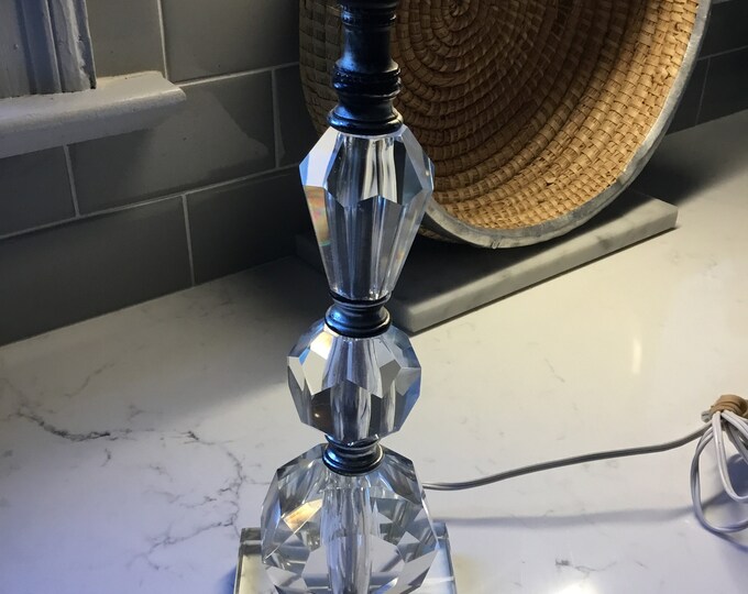 Antique Cut Glass Table Lamp Vintage Crystal Lamp Table Lamp Bedside