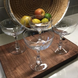 Vintage Cut Crystal Champagne Coupes or Tall Sorbet Glasses - Set of 4 - Fostoria - Vintage Coupes - Champagne Glasses - Toasting Glasses