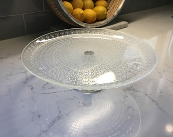 Vintage Pressed Glass Cake Stand - 10 inch diameter - Antique cake stand - Vintage Cake Platter - Cake Plate - Pie Stand - Bakery Display