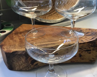 Vintage Crystal Wide Mouth Champagne Coupes or Sorbet Dishes - Set of 3 - Antique Coupes - Vintage Champagne Glasses - Sorbet Bowls Footed