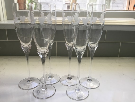 Vintage Crystal Champagne Flutes