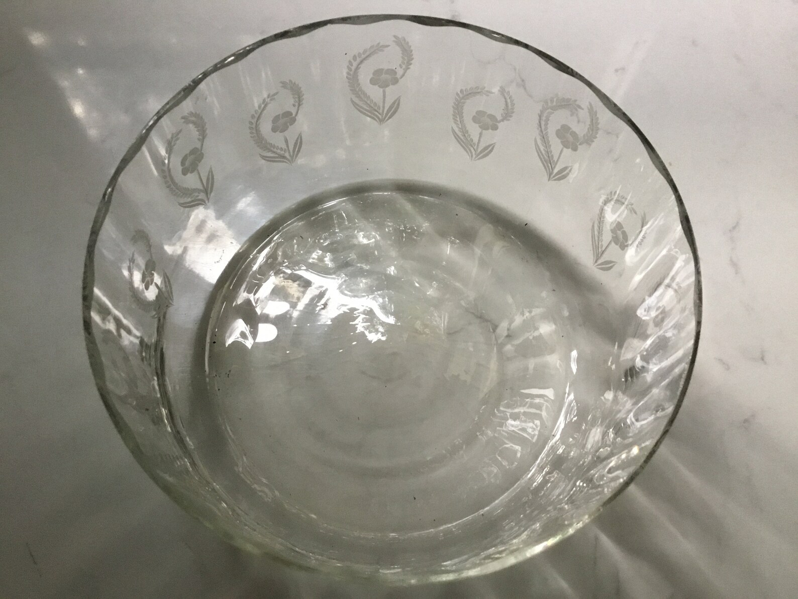 Vintage Etched Crystal Candy Dish Etsy